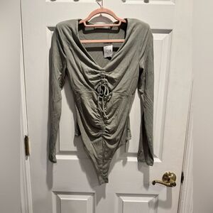 ASTR the label Green Ruched Women's bodysuit ins size medium